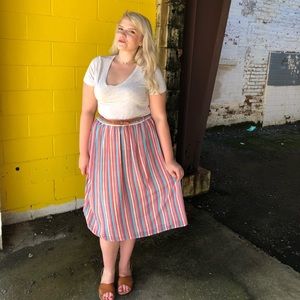 Modcloth Striped Midi Skirt XL